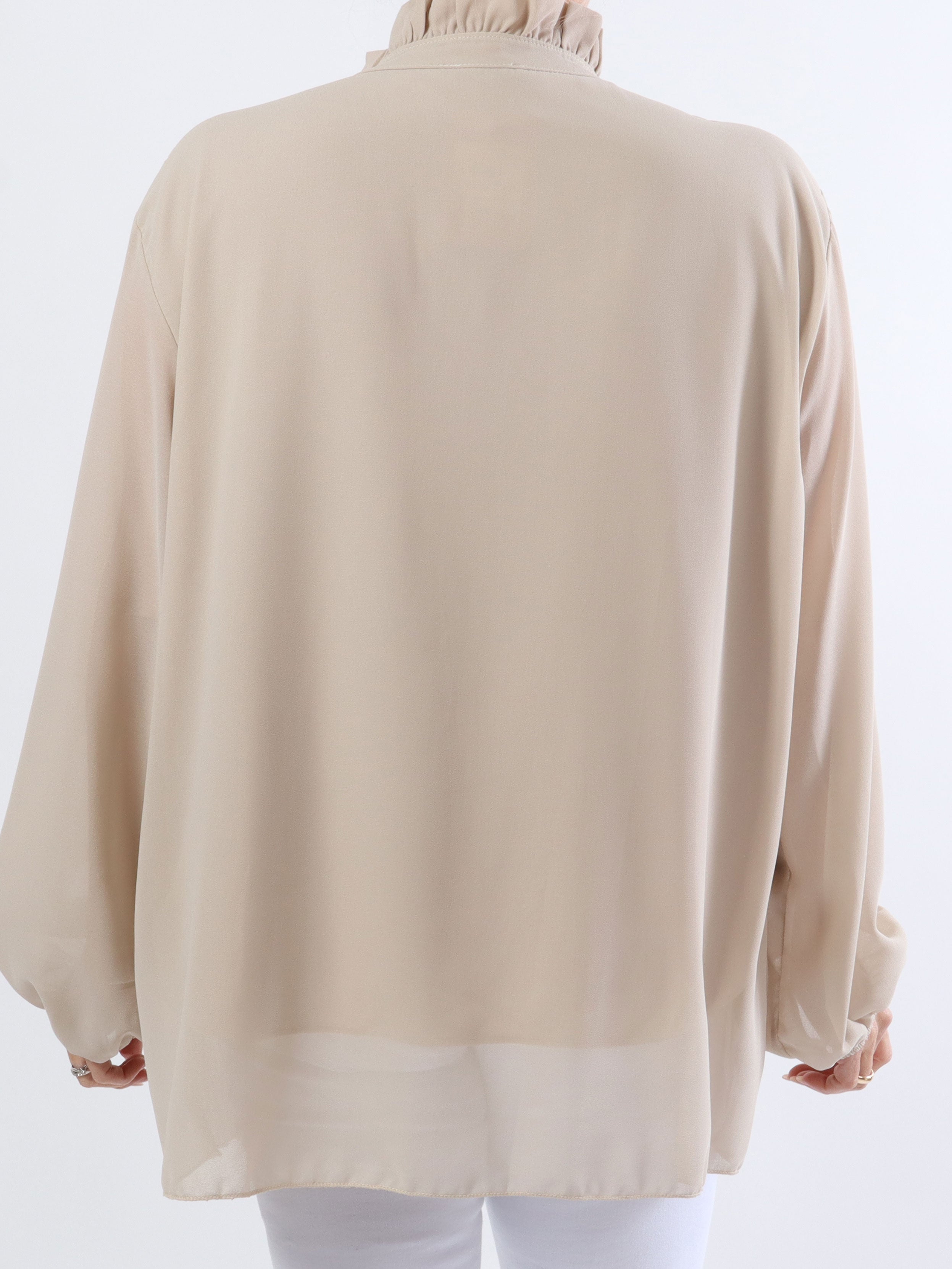 Iris - Sød plus size top med blond og folder